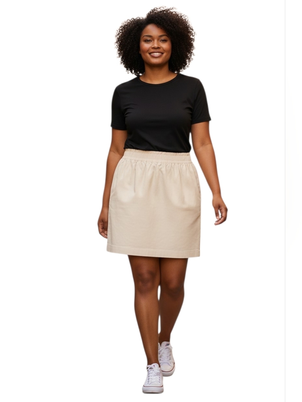 J. Crew Beige Elastic-Waist Mini Skirt Size 14